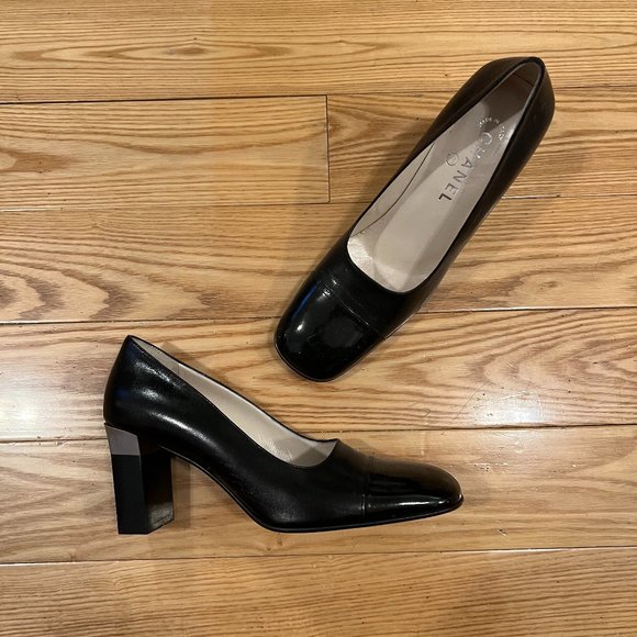 Chanel Black Leather Pump High Heels - Picture 1 of 6